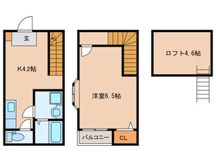 メゾネット千早の物件間取画像